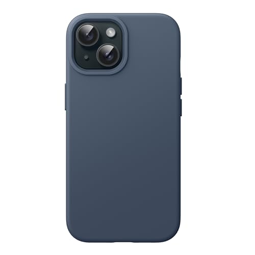 Image of JETech Silicone Case for iPhone 15 6.1-Inch, Silky-Soft Touch Full-Body Protective Phone Case, Shockproof Cover (Storm Blue)