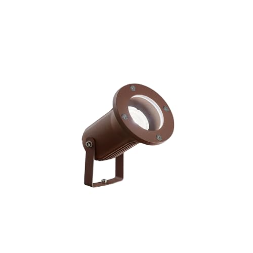 MAZZOLA LUCE Faretto con picchetto per esterno giardino alluminio marrone corten ip65 impermeabile gu10 led orientabile