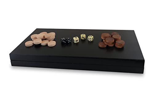 Aquamarine Games -Backgammon Black Series, Schwarz, NO-Value (Compudid CP033)