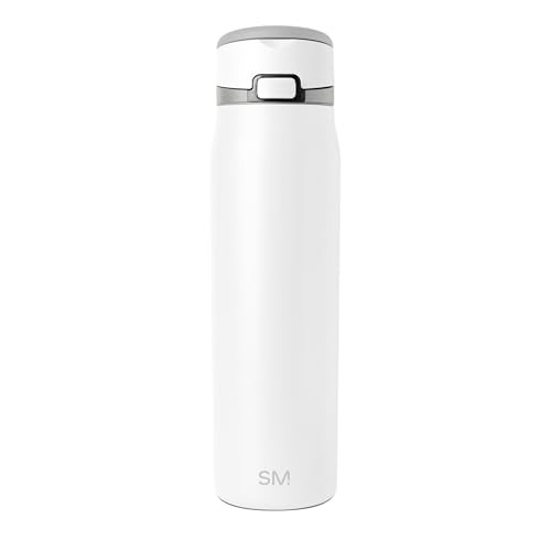 Simple Modern Mesa Loop Water Bottle with Covered Straw and Handle | 30oz Cup Holder Friendly Insulated Stainless Steel Bottles for Travel, Sports and School | Winter White by Simple Modern - Used condition - US$20.28
