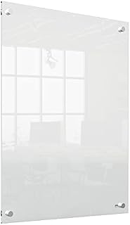 Nobo Transparent Acrylic Mini Wall Mounted Whiteboard, Modern Memo Board, Dry Erase, Frameless, 600 x 450 mm, Includes Marker Pen, Clear, 1915621