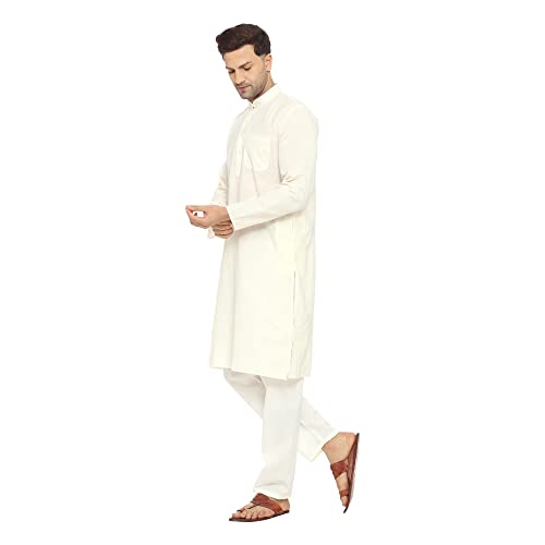 Image of ITOS365 Men Cotton Blend Kurta Pyjama Set Party Fashion Regular Ethinic Wear Indian Dress Gift for Men