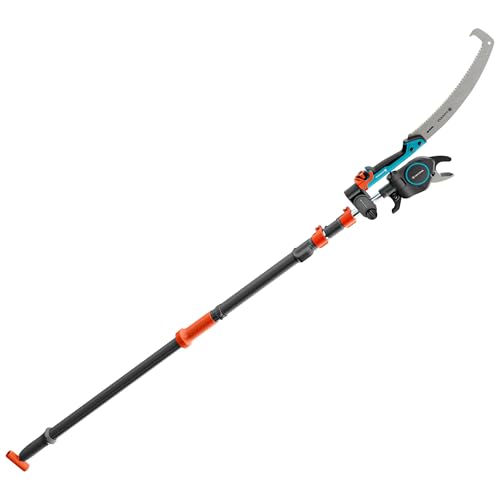 GARDENA StarCut Pro L Set, podadora telescópica con sierra y adaptador, corte bypass, longitud ajustable de 175 cm a 400 cm, potencia de corte 12x, diámetro de corte de 32 mm (12082-20)