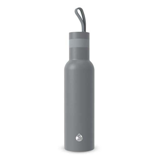 Dafi Botella Térmica EASY Gris 490 ml - Botella Isotermica Acero Inoxidable, Mantiene la temperatura hasta 12 h, Termo Cafe no absorbe olores, hermética - Botella Agua libre de BPA