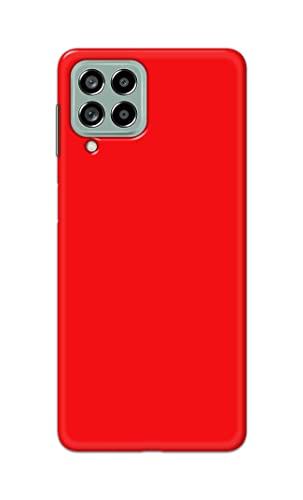 Image of Printed Hard Back Cover Case for Samsung Galaxy M53 5G Back Cover (Plain Red) -1803