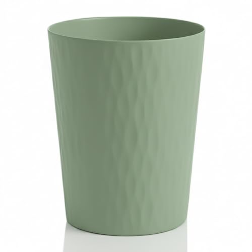 Sinoba Papierkorb 9099 Mülleimer Abfalleimer Papiereimer Kunststoff ideal für Kinderzimmer Büro Küche Höhe 30 cm 12L (Olivgrün)