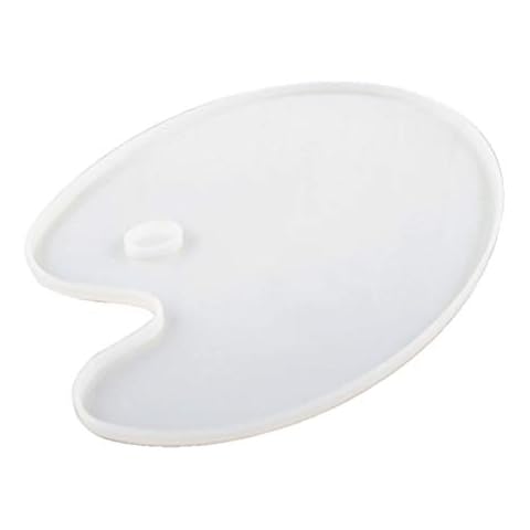 RK-HYTQWR Paint Palette Resin Casting Mold 10 x 8 Inches Oval shape Art Palette Resin Mold,Palette mould,Clear Cover