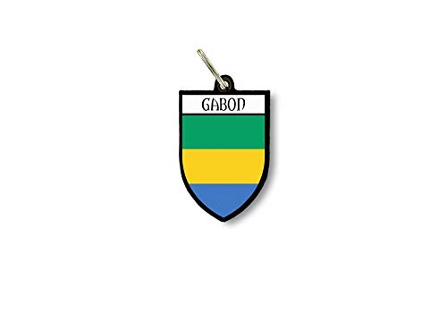 Porte cles clefs cle Drapeau Collection Ville Blason Gabon gabonais