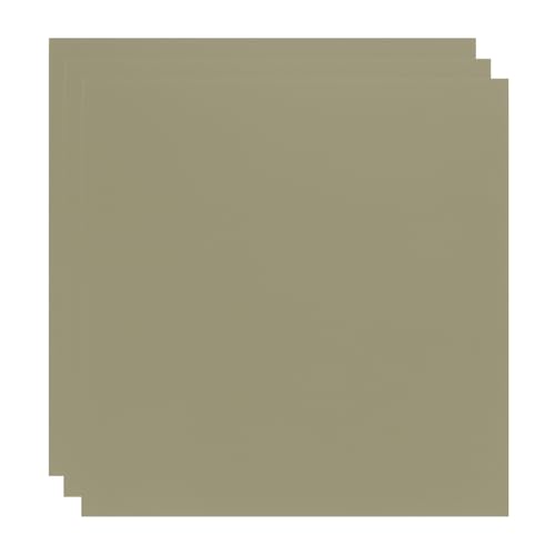 Image of ABS Plastic Sheet 12 x 12 Inch,Flexible Plastic Sheets 1 /12 Inch Thick Thermoplastic Sheet with Leather Texture Khaki for DIY Crafts Decors 3Pcs