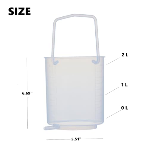 Image of Reusable Enema Kit -PP Plastic Enema Bucket 2L Capacity, 6.56ft Silicone Hoses,Enemas 2 Pieces for Colon Cleanse for Women /Men