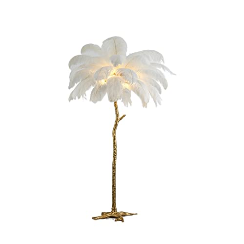 Lampara Pie Lámpara de pie de plumas Sala de estar Dormitorio Decoración de vacaciones Lámpara de ambiente Lámpara de escritorio personalizada junto a la cama (excluyendo la fuente de luz) Lámpara de