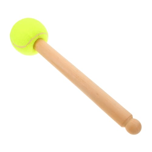 Baquetas para batería TOYANDONA con mango de madera y cabeza de pelota de tenis, color beige, tamaño 27 x 6 x 6 cm