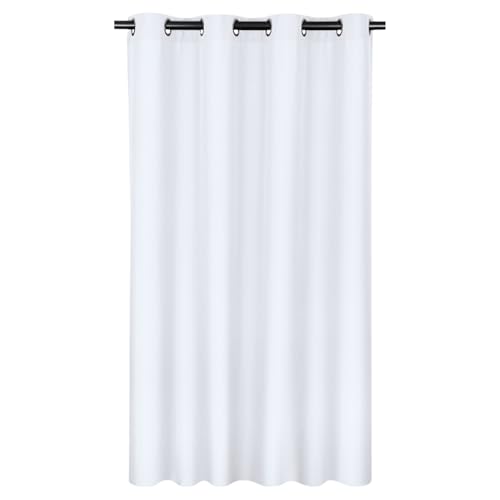 Moon 2er Pack Vorhang Ocean 70% Blickdicht, Ösenvorhang, Höhe 245 cm - Breite 140, verdunkelnd mit 8 Ösen (weiß)