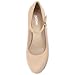 DIFEMA Womens Wedge Pumps with Ankle Strap for Dressy Ladies Mary Jane Shoes Closed Toe Wedges Heels for Women,Nude,9