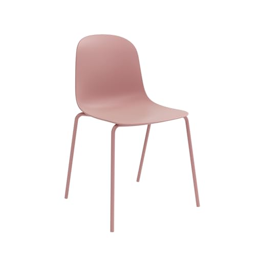 Jamesdar Serena Commercial Grade Stackable Dining Chair, Set of 4 Indoor & Outdoor, 250 lb Weight Capacity, Polypropylene & Fiberglass, Dusty Pink