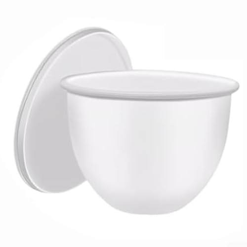 Forro de silicona para mezcladores de cabeza inclinable con boquilla de vertido y tapa, inserto de cuenco resistente al calor para hornear, color rojo, 18 x 10 x 8 cm (blanco)