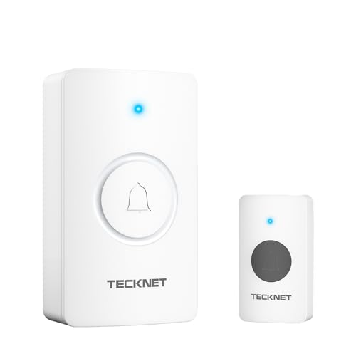 TECKNET Funkklingel, Türklingel Funk Set, Kabelloses Türklingel Batteriebetrieben, Wasserdicht...