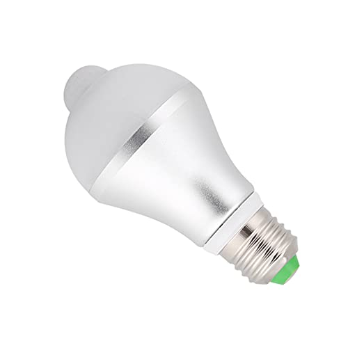 Obetuens Lampadina a LED del sensore di movimento E27, lampadina Smart Auto a infrarossi PIR per camera da letto, corridoio, scale, garage, bagno, parcheggio, uso interno/esterno, 5W (Zhengbai 6500k)