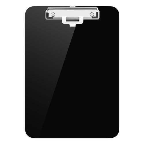 Hongri Plastic Clipboard with Pen Holder, Black 8.5x11 Clip Board