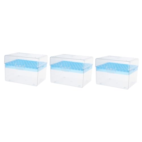 KICHOUSE 3pcs 100 Lab Box 100 Positions Pipette Pipettor Tips 1ml Rectangular Portable Plastic Material Color