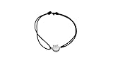 TALISMAN JEWELLERY Pulsera de Plata 925 con cordón ajustable Lila - Concha Camino de Santiago (15 CM + 4 CM de extensión)