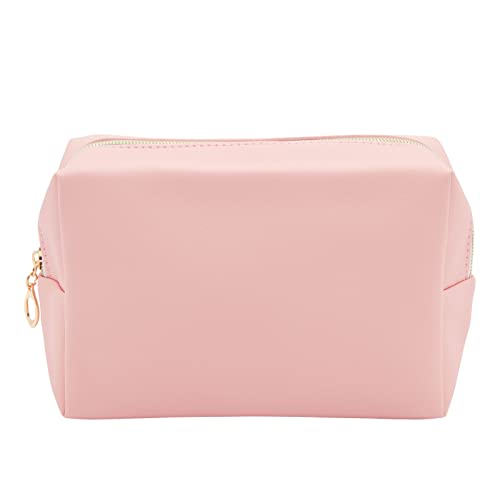 3 Pack Faux Leather Makeup Bag With Zipper, Travel Cosmetic Pouches (3 Pastel Colors) #TOP6