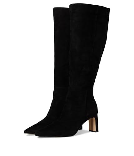 Sam Edelman Women's Sylvia Knee High Boot, Black Suede Wide Calf, 8.5
