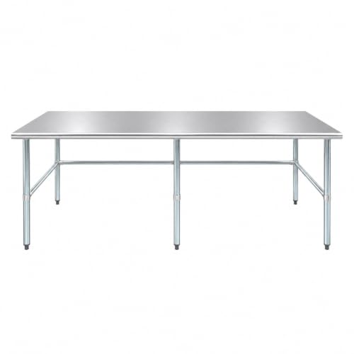 Image of AmGood Stainless Steel Work Table | Metal Utility Table (96 inch Long x 36 inch Deep)