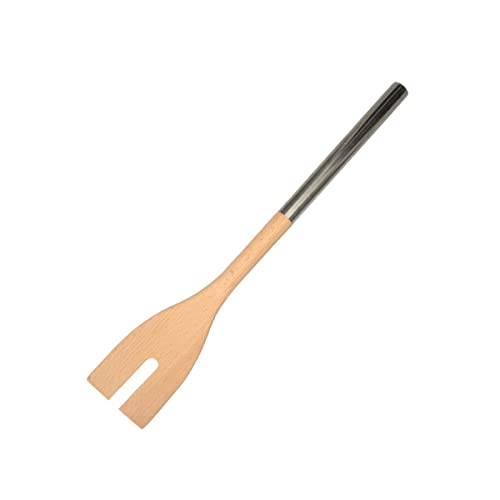 Fackelmann 30375 - Tenedor de ensalada de madera de haya y mango de acero inoxidable, 34 x 6 cm