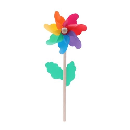 FOYTOKI Garden Windmill Toys 5pcs Wooden Pinwheel Decorations for Boys and Girls Party Decorations