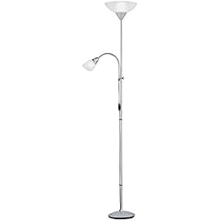 Lamparas Baratas Reality Erzwo - Lámpara de pie con interruptor de cable y pie, necesaria bombilla superior E27 de 150 W como máximo y en lector E14 de 40 W como excluida, regulable, metálica