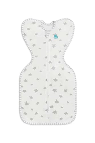 Image of Love to Dream Swaddle UP Lite, Luxuriously Silky Soft Viscose from Bamboo, Get Longer Sleep, Snug Fit Helps Calm Startle Reflex, New Born Essentials for Baby, 0.2 TOG, 8-13 lbs, White Superstar