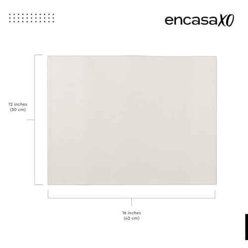 Image of Encasa XO Leather Dining Table Mats Set of 6 | Water Repellent & Heat Resistant Dining Table Mats | Washable & Easy to Clean Placemats for Kitchen Decor - 42x30 cm (Cream)