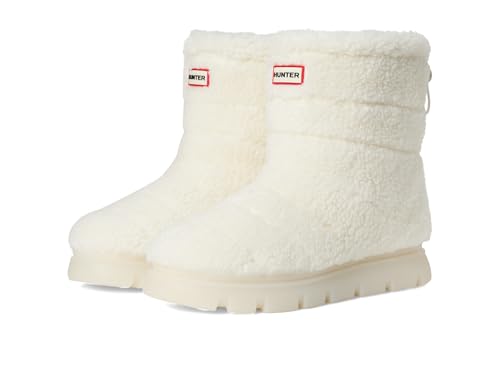 Hunter Women's Maran Rain Boot, Ivory Faux Fur, 10