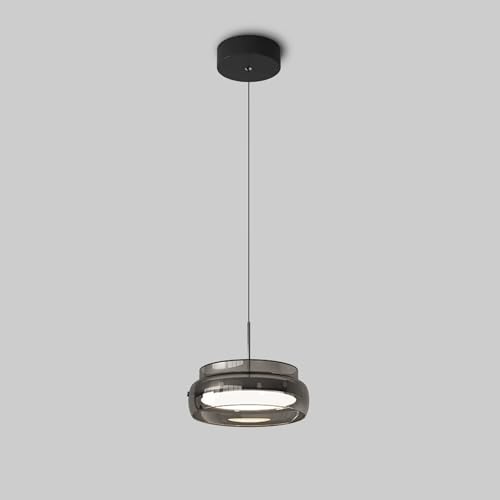 Lámpara colgante de disco de vidrio para un comedor moderno y acogedor