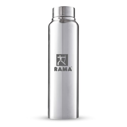 Image of RAMA Stainless Steel Water Bottle 950 ml | 304 Food-Grade Stainless Steel | Leakproof, Rust-Proof, Durable | Lightweight Single Wall Bottle | Perfect for Home, Office, School, Gym & Travel
