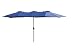 LOKATSE HOME Double-Sided Market Patio Outdoor Umbrella 15 Feet Garden Aluminum Twin Sun Canopy with Crank, 2 Middle Blue