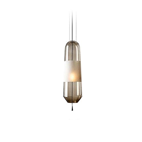 Lámpara colgante gris E14 en forma de cápsula nórdica para el techo del salón