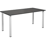 Pieds réglables de 20 mm kaiserkraft FRANKEL Table Polyvalente Duo-U  à Plateau Droit  Profondeur 800 mm  Largeur 1600 mm  Gris foncé  Blanc