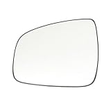 Espejo retrovisor con calefacción, espejo retrovisor de puerta delantera, cristal blanco con placa trasera de repuesto para Renault Dacia Duster Logan Sandero símbolo (izquierda)