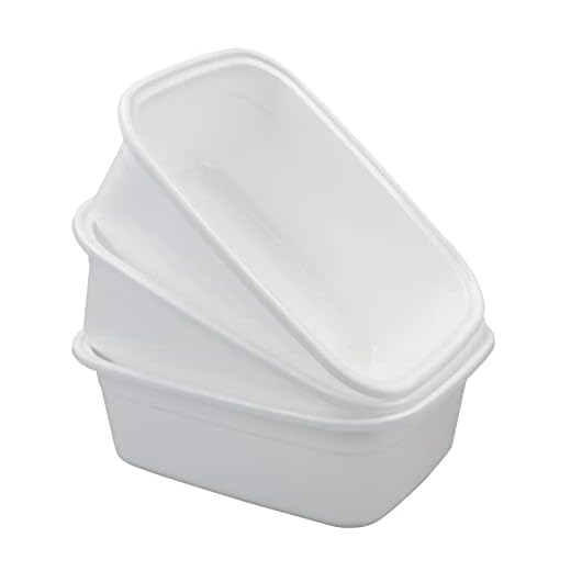 Ordate Blanco Bandejas Cubeta Cubetas Barreño Barreños de Plastico Grande, Rectangular, 1 Paquete