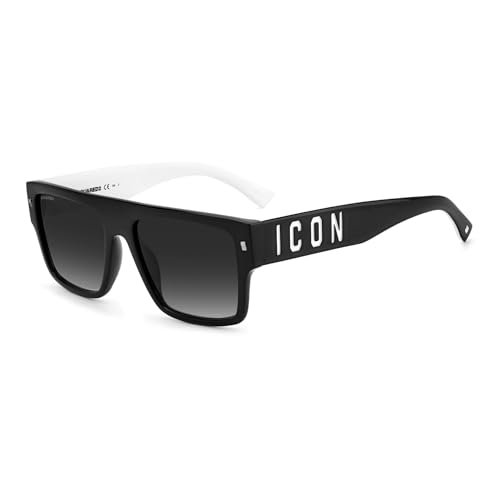 Model: Icon 0003/s Dsquared Icon 0003/s 80S/9O BLACK WHITE Sunglasses Men\'s Acetate, Standard, 56