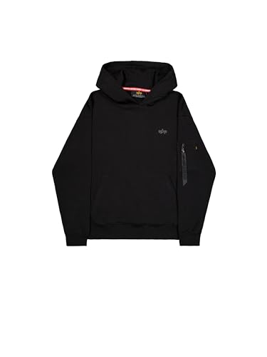 Hoodie Alpha Industries DTM ML homme noir 3XL coupe ajustée grande taille