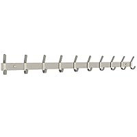 SAYONEYES Coat Rack Wall Mount – Brushed Nickel 30 Inch Stainless Steel Hook Rail with 10 Heavy Duty Double Coat Hooks – Wall Mounted Coat Hanger for Entryway, Bathroom, Bedroom, Towel, Hat Organizer