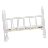 TOYANDONA Miniatur Puppenhaus Babybett Maßstab Babywiege Schaukelbett Miniatur Kinderbett Spielhaus Zubehör Weiß Langlebig Detailgetreu