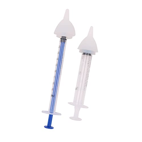 VOANZO, biberones para Cachorros para Alimentar a Gatos, Lanzador de Pastillas para Gatitos recién Nacidos, Perros, Conejos, Animales pequeños, Mascotas (2 pezones Blancos + 2 jeringas)
