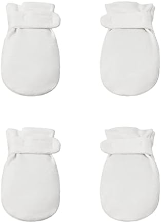 Newborn Baby No Scratch Mittens Stay On, 100% Cotton Breathable, Adjustable Infant Gloves for Baby Boys Girls Mittens