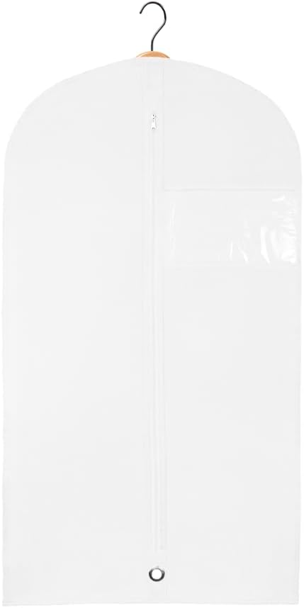 Kids Garment Bag, 30inch x 18inch White Breathable Clothes Cover for Baby Toddler and Child Garment Bag for Kids suit, Kids Garment Bags For Travel (WB1)