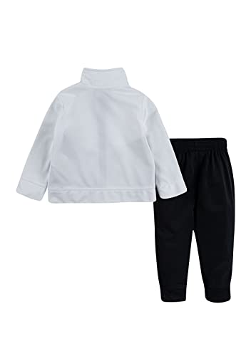 Nike Little Boy Full Zip Track Jacket & Jogger Pants 2 Piece Set (Black(76F192-023)/White, 4 Years)2