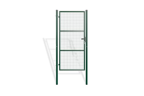 Casanoov Portillon Grillage 1x2,00 m Acier Galvanisé Vert Mousse OLGA– Design Classique Robuste – Résistant Intempéries et Corrosion – Montage Facile avec Poteaux – Kit Jardin Sécurisé 100x200 cm